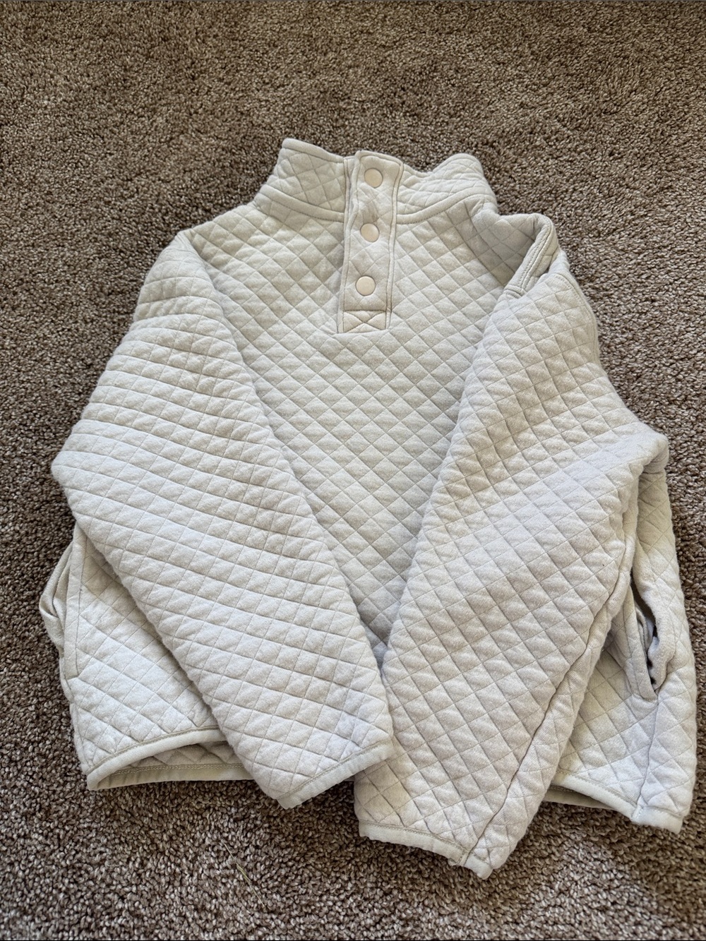 Old Navy Quilted Pullover Sweatshirt in‎ Light Gray